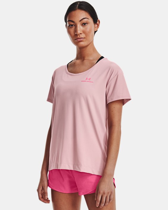Camiseta de manga corta UA RUSH™ Energy Core para mujer, Pink, pdpMainDesktop image number 0